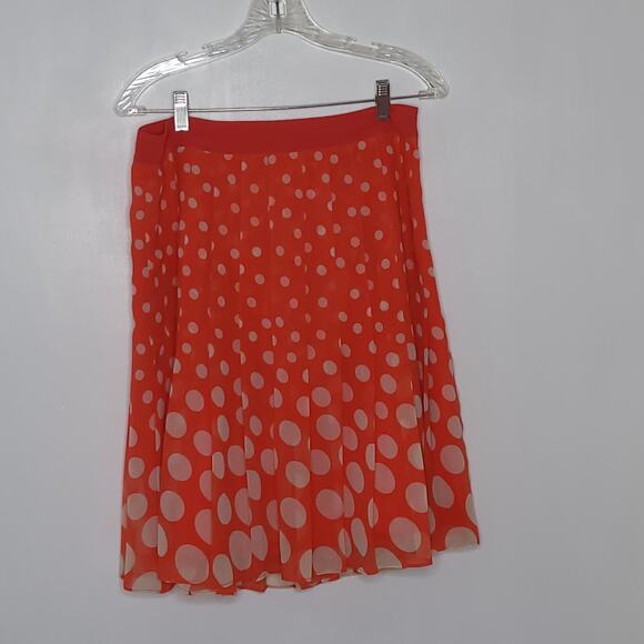 Boden Pretty Pleat Skirt Polka Dot Coral White WG485 Pleated Lined Women 8 - Picture 3 of 10